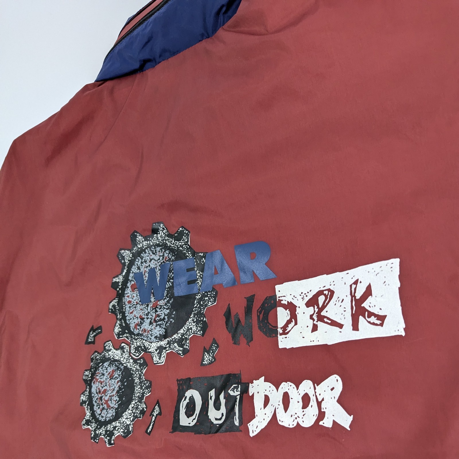 San Marco Windbreaker Jacket - Red/navy - Size M - Hidden Hood