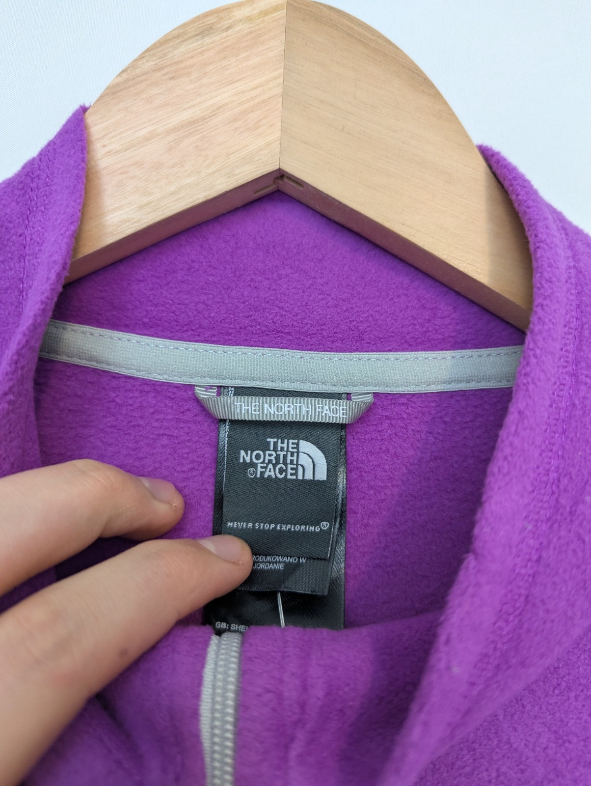 The North Face 1/4 Zip Fleece - Purple / Grey - Size Large