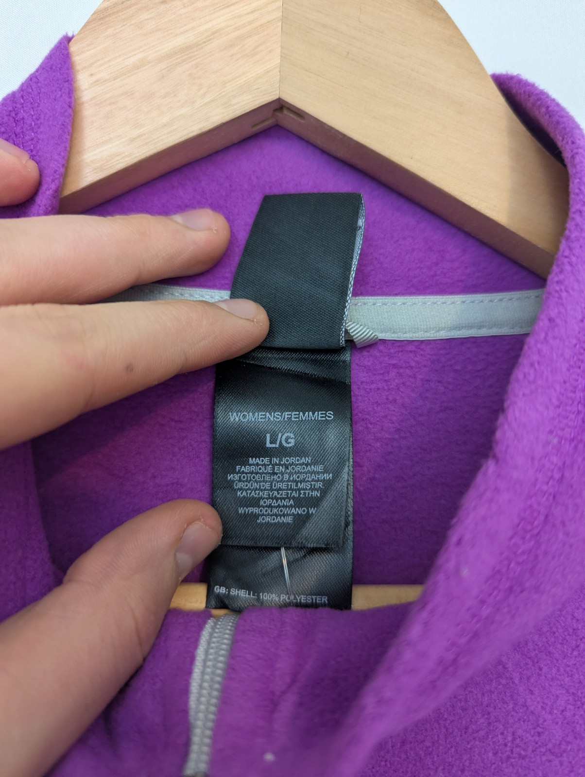 The North Face 1/4 Zip Fleece - Purple / Grey - Size Large