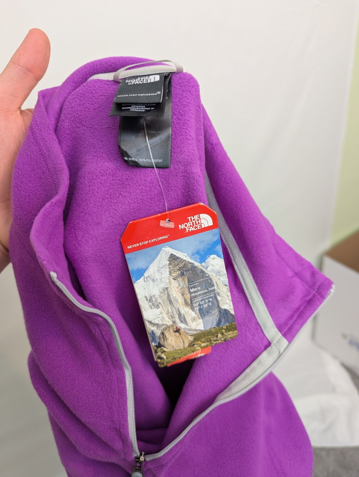 The North Face 1/4 Zip Fleece - Purple / Grey - Size Large