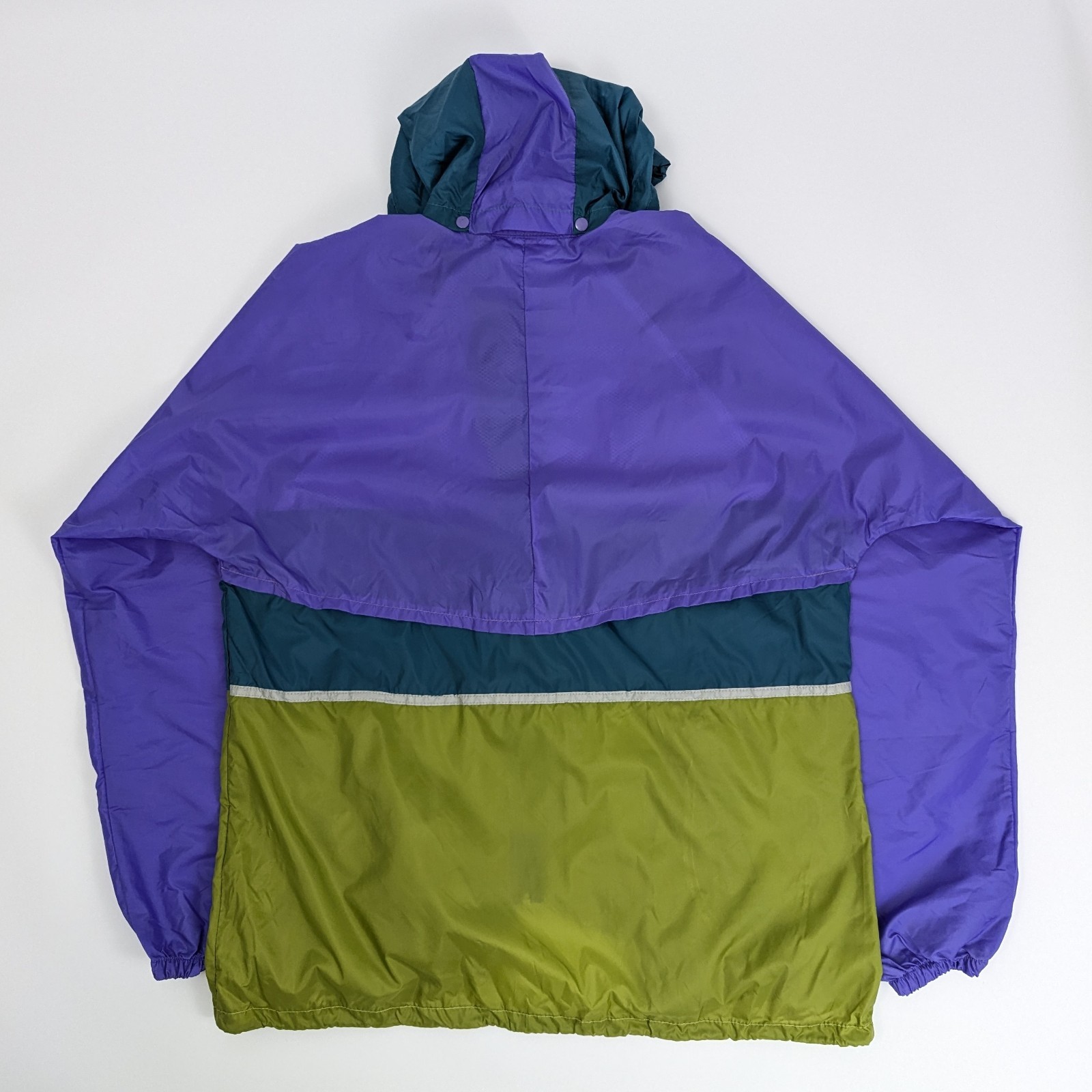 Vintage Colour Block Windbreaker Jacket - Purple/green - Size L
