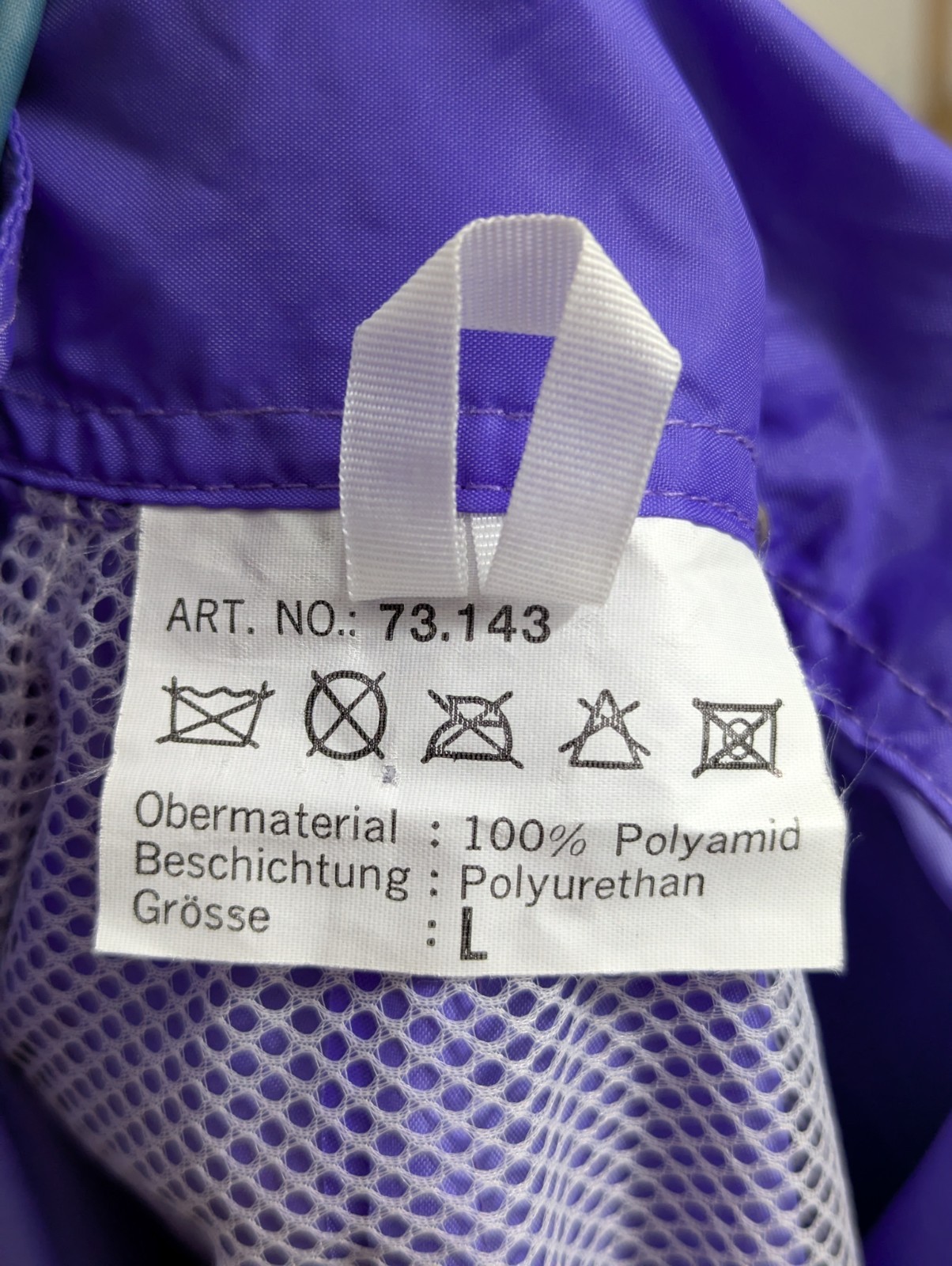 Vintage Colour Block Windbreaker Jacket - Purple/green - Size L