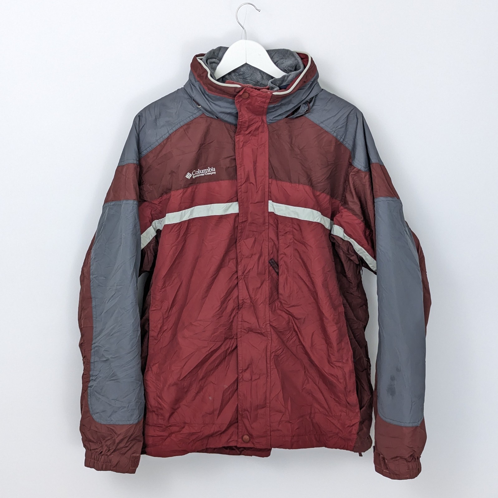 Vintage Columbia Interchange Jacket - Red/grey - Size L - Y2k