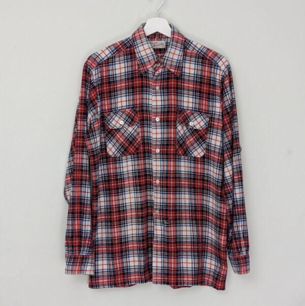 Vintage Friendship Flannel Shirt - Red/blue/white Check - Size M