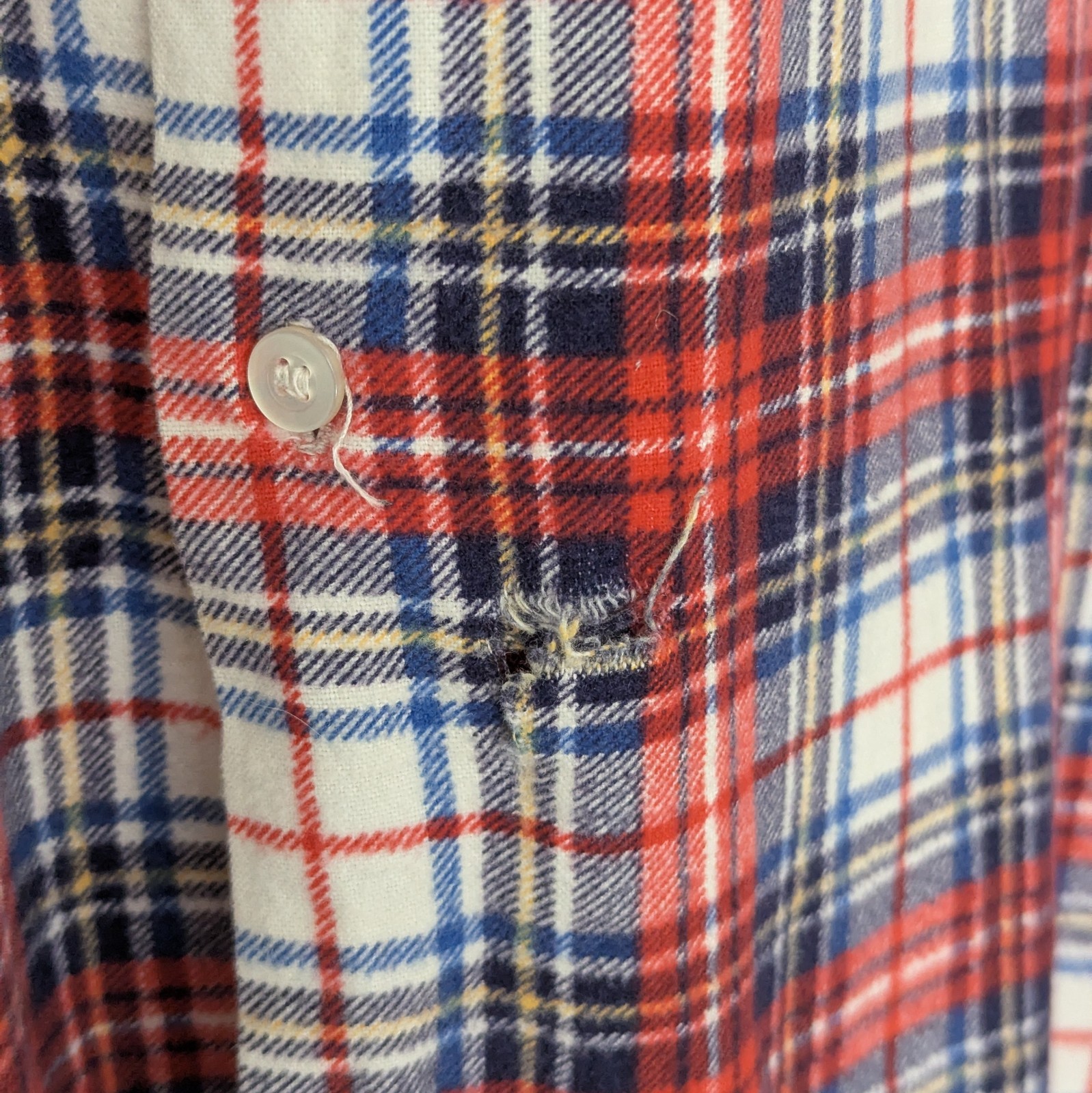 Vintage Friendship Flannel Shirt - Red/blue/white Check - Size M