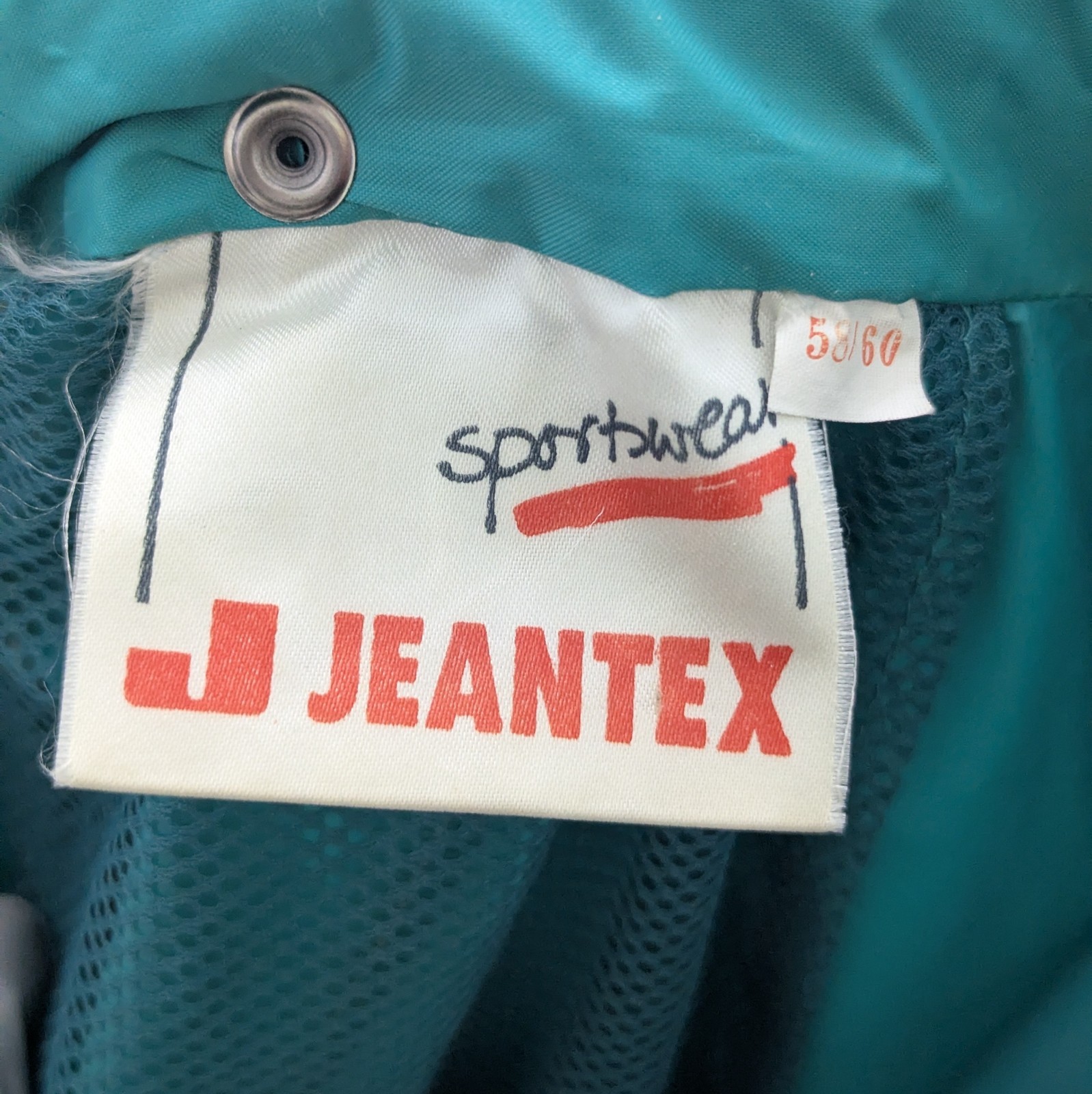 Vintage Jeantex Waterproof Jacket - Teal - Size Xl