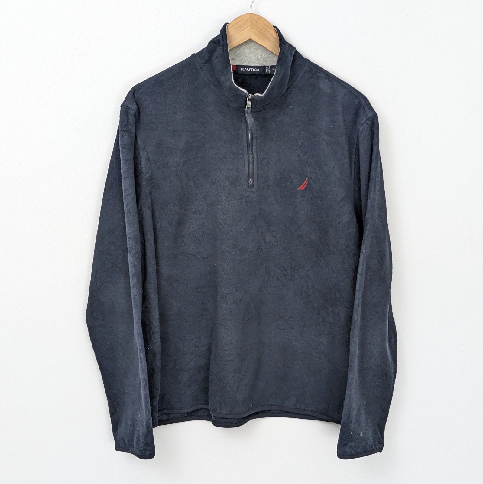 Vintage Nautica Quarter Zip Fleece - Navy - Size M - Y2k