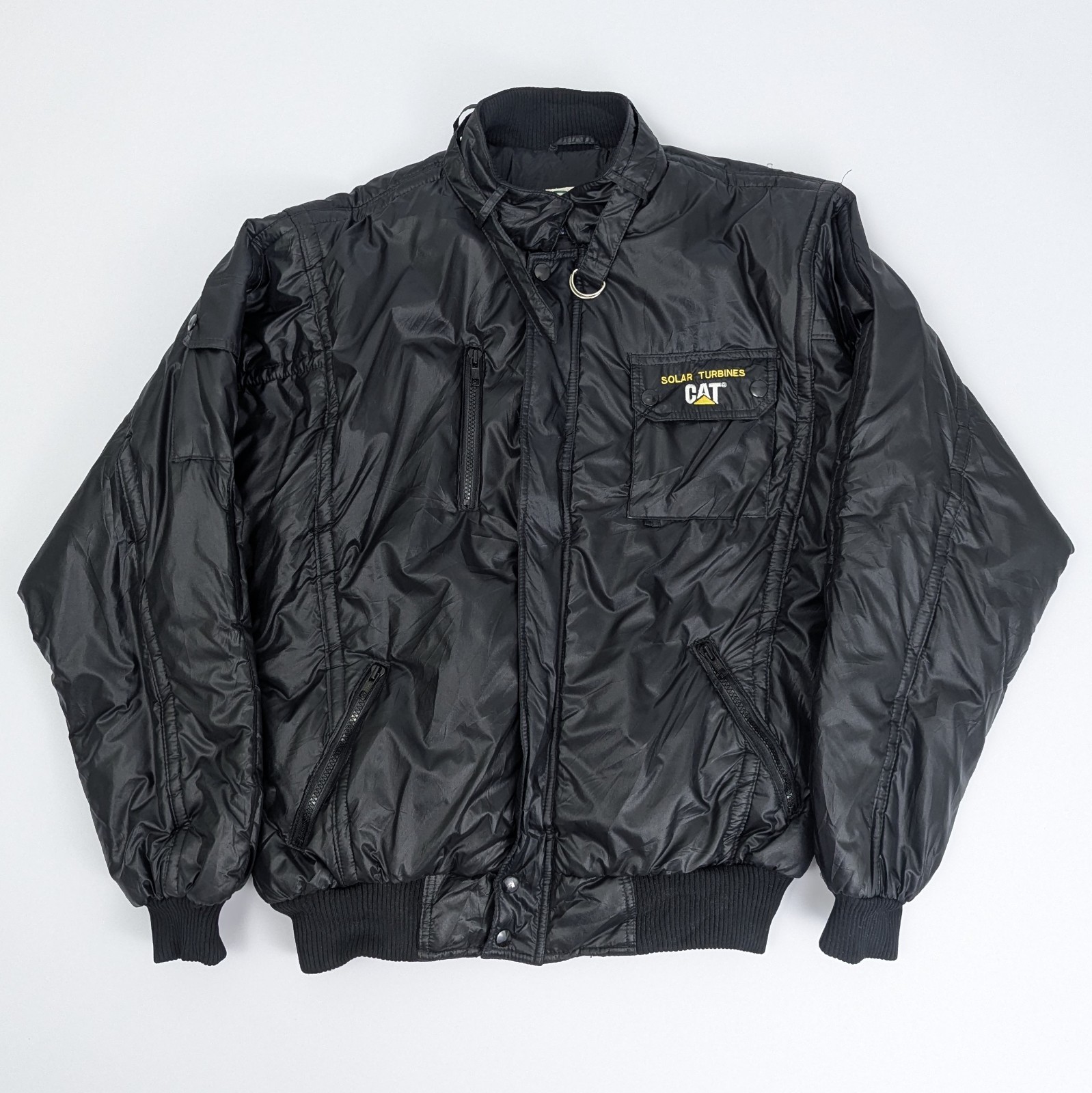 Vintage Tonkin Inc Cat Solar Turbines Workwear Bomber Jacket - Black - Size L