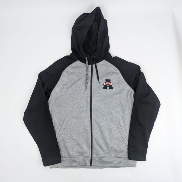 Adidas Climawarm Aggies Full Zip Hoodie - Grey Black - Men’s Large