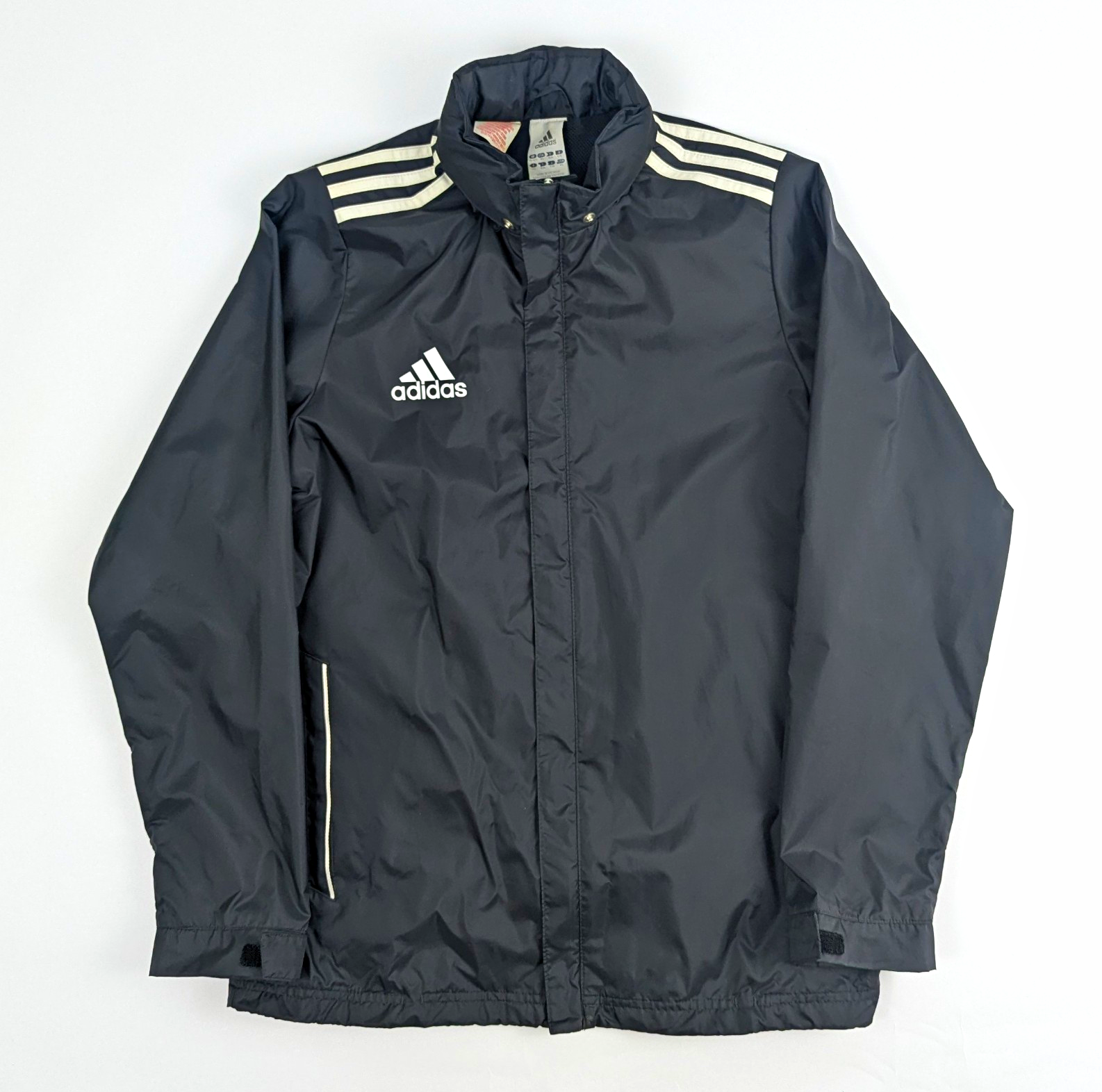 Adidas Windbreaker Jacket - Black / White - Women's M - Hidden Hood