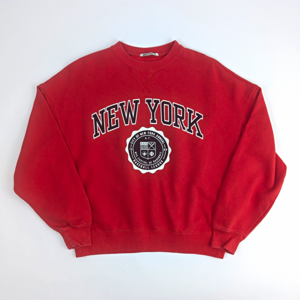 America Today New York Sweatshirt - Red - Women's Size Small - College Style