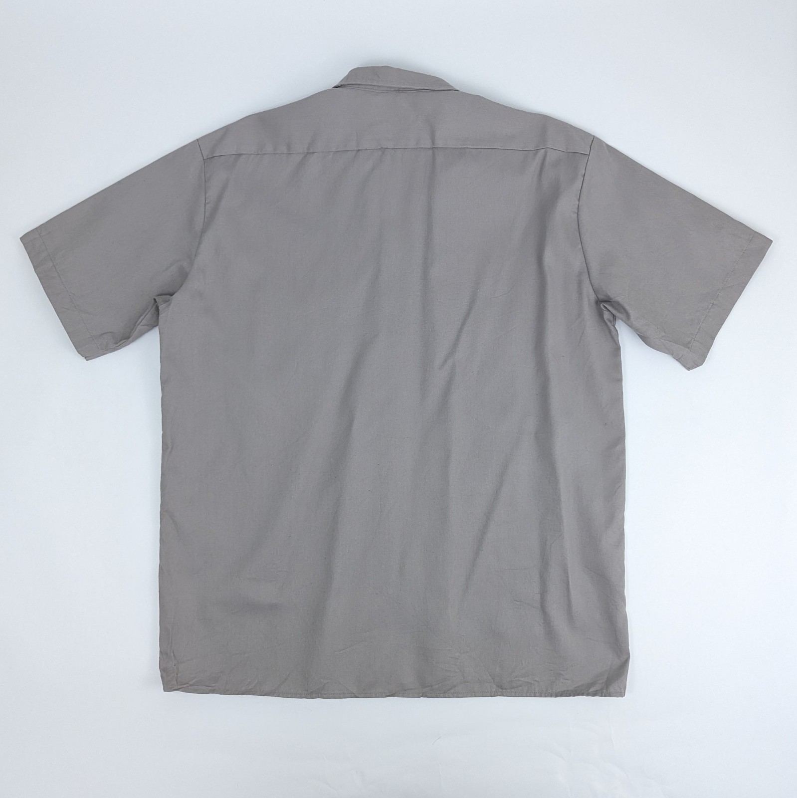 Dickies Work Shirt - Grey - Men's Large - Short Sleeve Workwear Utility