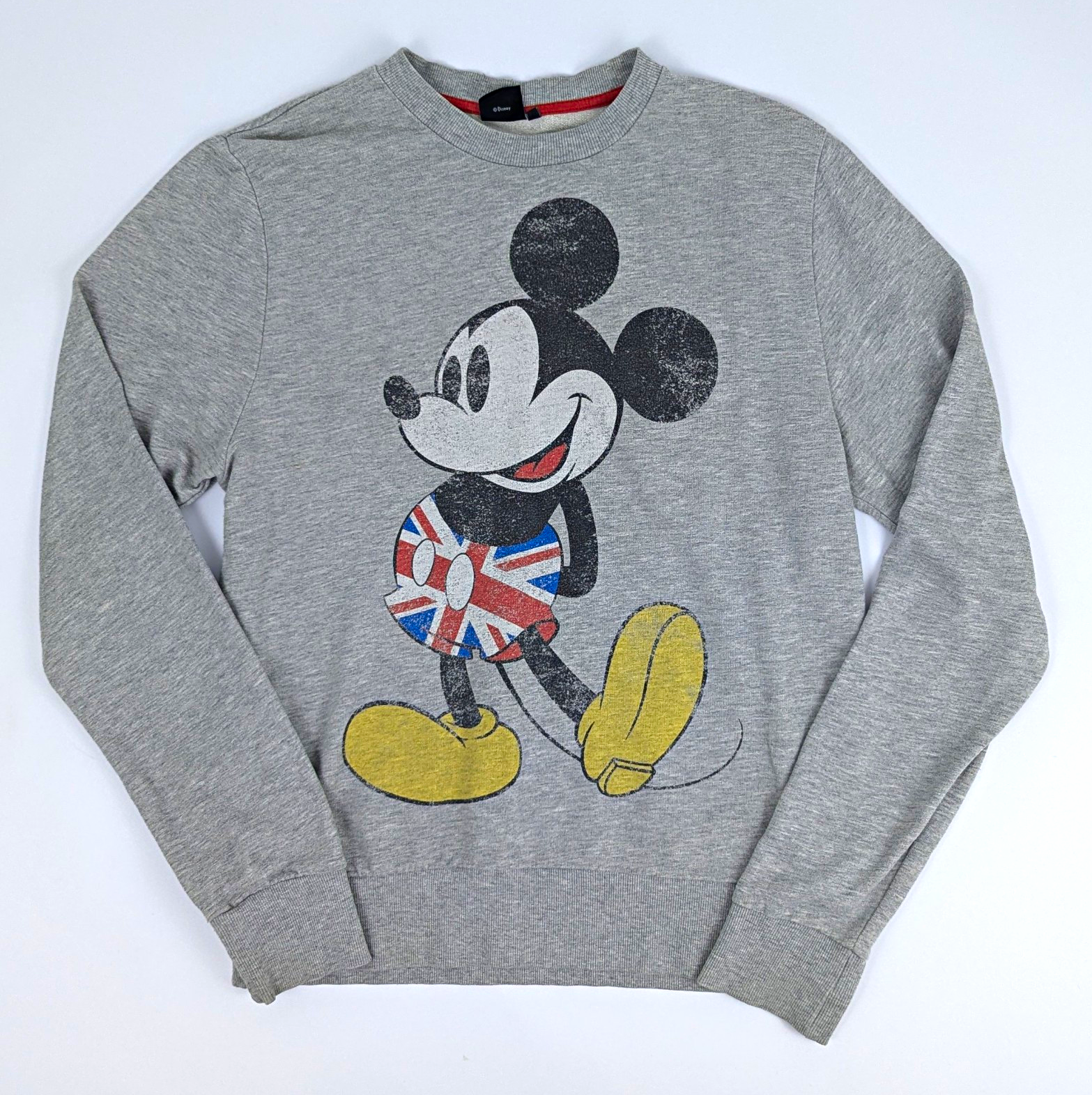 Disney Mickey Mouse Sweatshirt - Grey Union Jack Graphic - Size Large