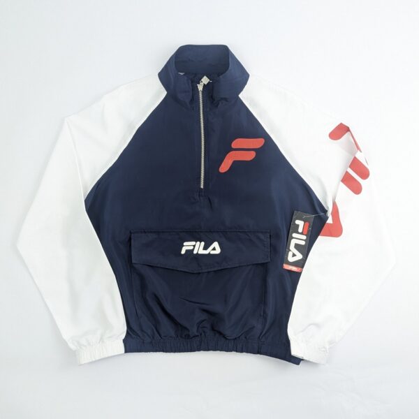 Fila Anorak Jacket - Navy / White / Red - Size L - 1/2 Zip Colourblock