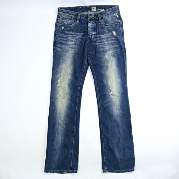 Jack & Jones Rick Vintage Jeans - Distressed Blue Denim - W32 L34 - Straight Leg