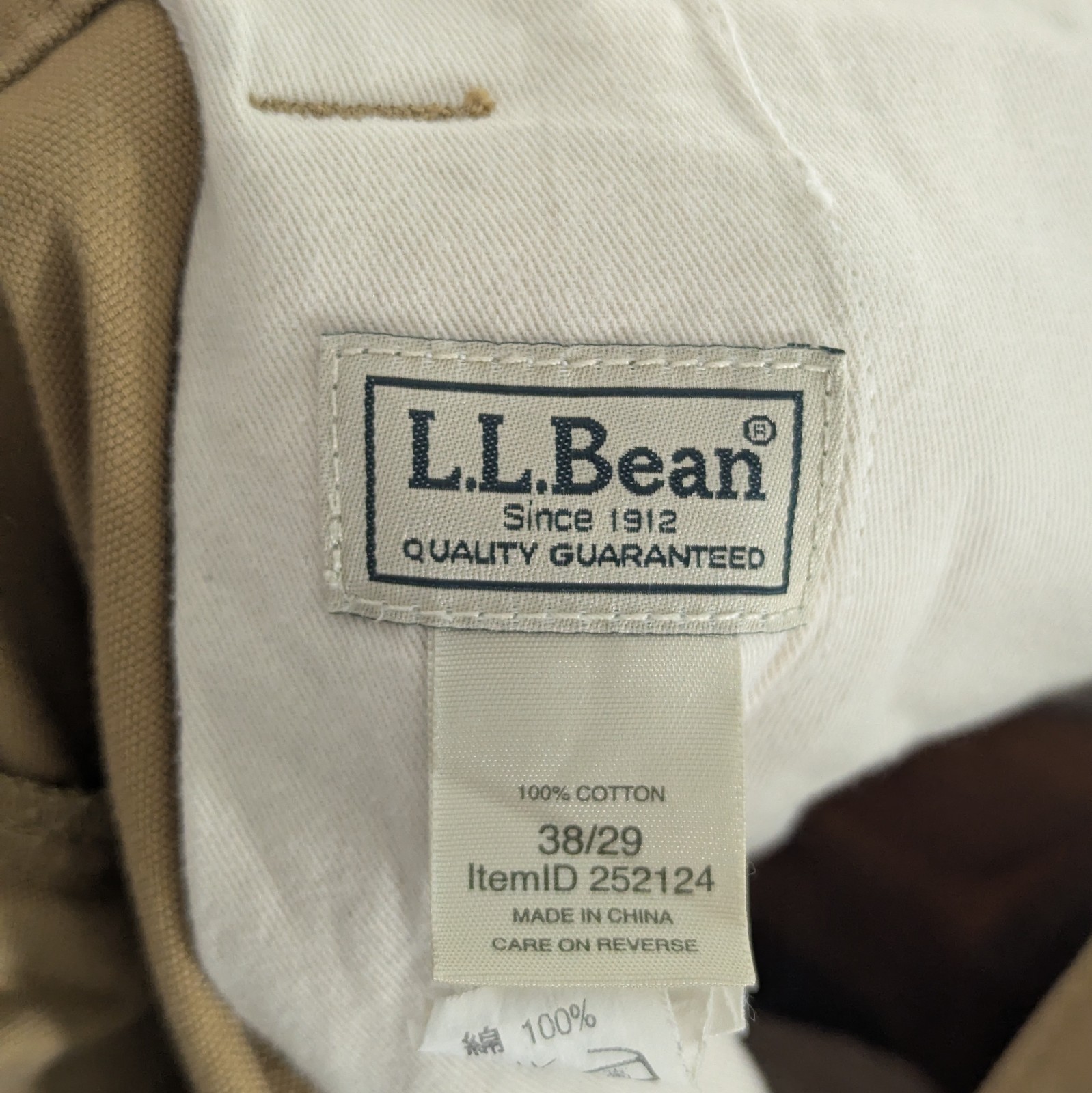 L.l.bean Cargo Trousers - Tan / Khaki - W38 L29 - Cotton Utility Workwear