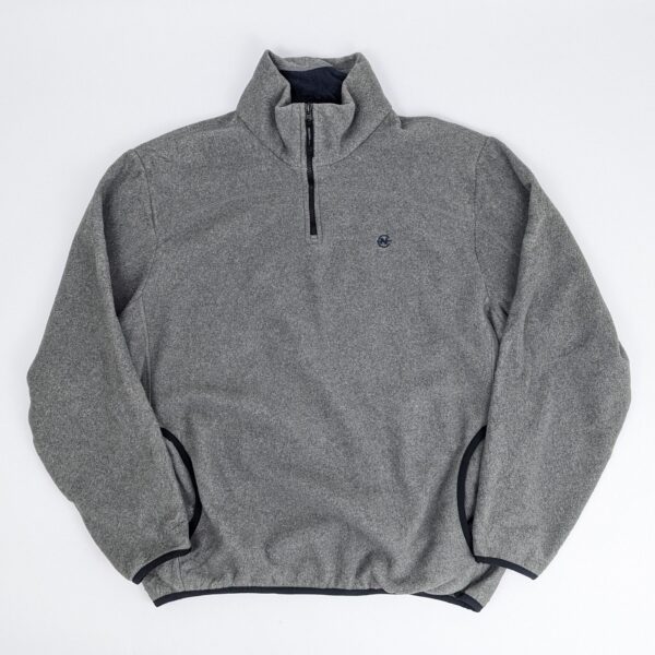 Nautica Competition Quarter Zip Fleece - Grey/navy - Size L