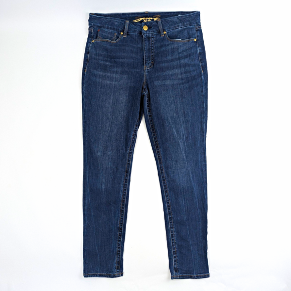 Seven7 Tummyless High Rise Skinny Jeans - Dark Blue Denim - Women's Size 16
