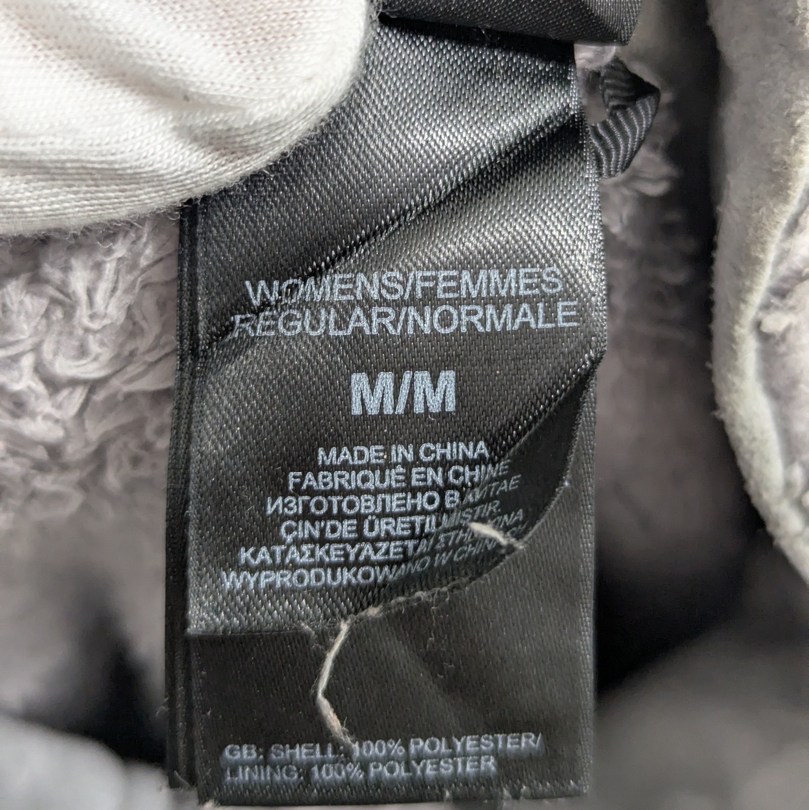 The North Face Teddy Fleece Jacket - Grey - Full Zip - Size M