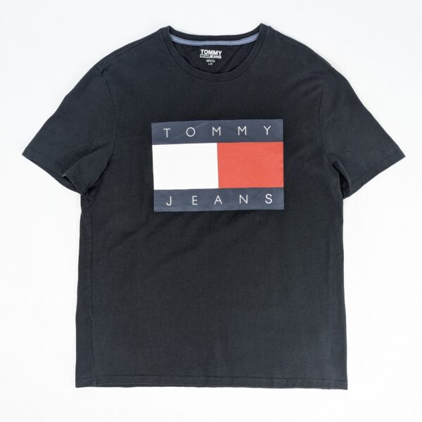 Tommy Jeans T-shirt - Black - Flag Logo - Size L
