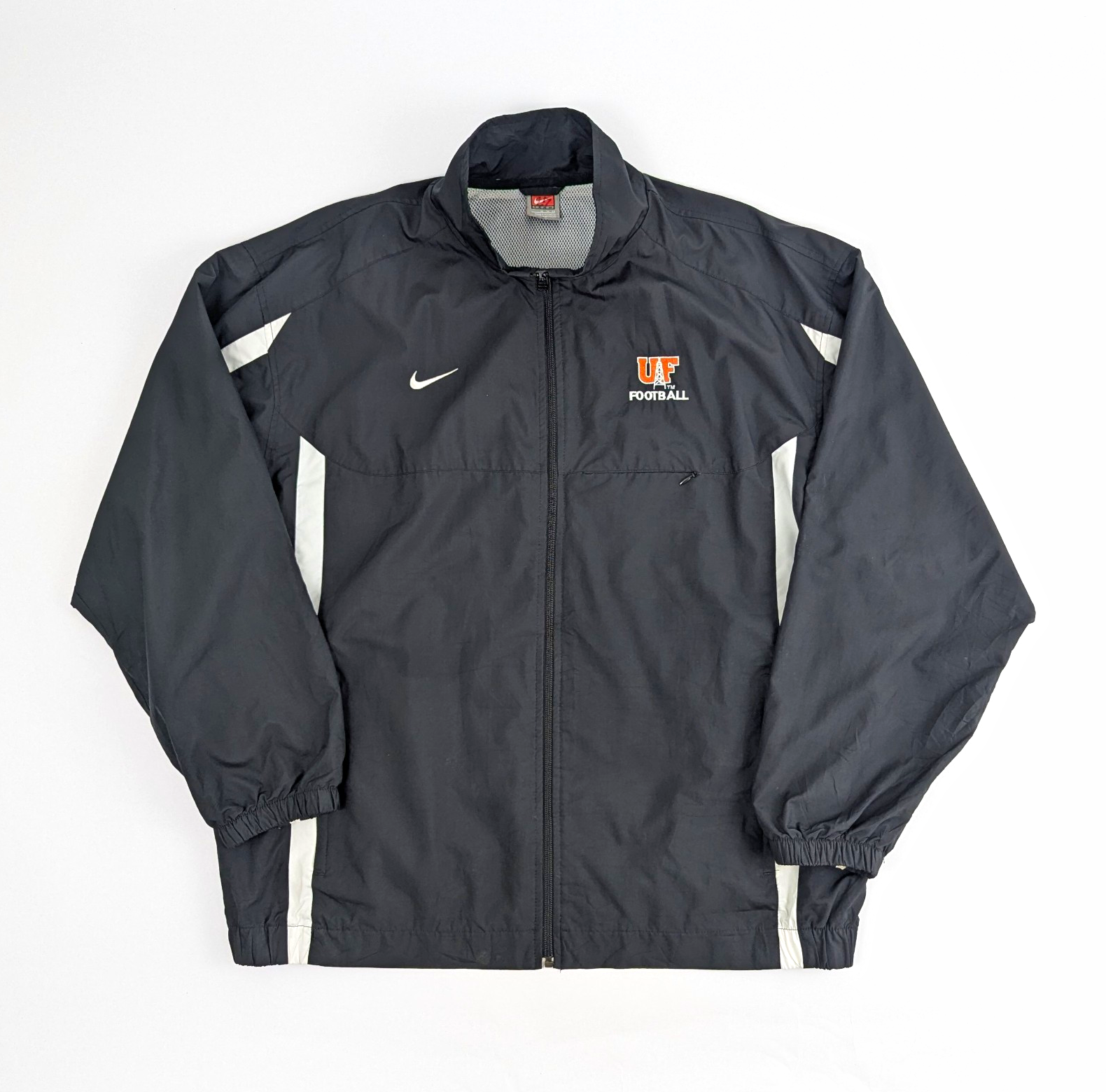 Vintage 00s Nike Team Uf Football Windbreaker - Black / White - Men's Xl