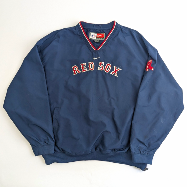 Vintage 2002 Nike Boston Red Sox Pullover Jacket - Navy - Men's Xxl Mlb