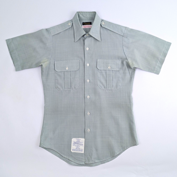 Vintage 70s Citadel Military Shirt - Sage Green - Epaulettes - Men's Small 15