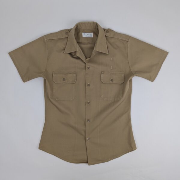Vintage 80s Lopy Safari Shirt - Khaki Brown - Men's Medium - Dacron Cotton