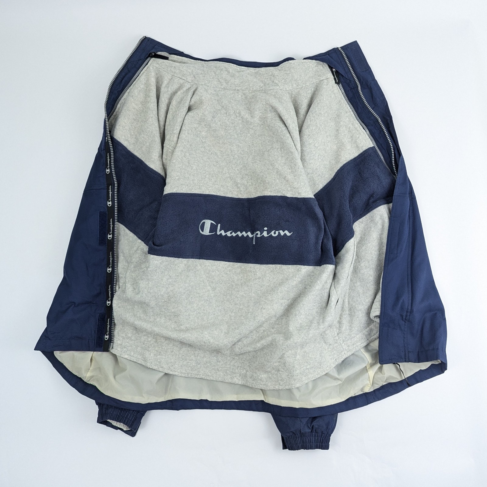 Vintage 90s Champion 3 In 1 Jacket - Navy / Grey - Detachable Fleece - Xl