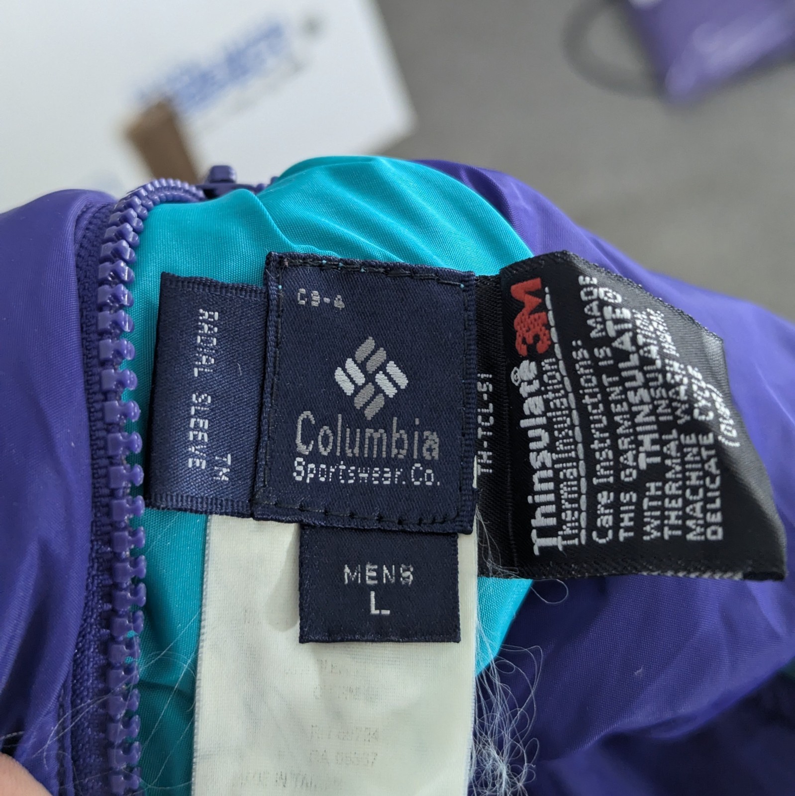 Vintage 90s Columbia Reversible Jacket - Purple / Teal - Thinsulate - Men's L