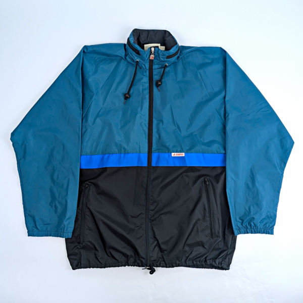 Vintage 90s Jeantex Packable Windbreaker Jacket - Teal / Blue / Black - Xl
