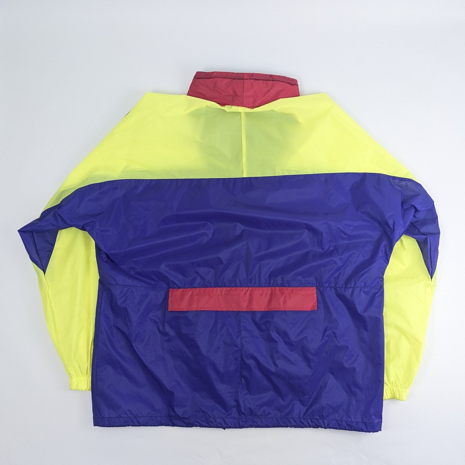 Vintage 90s K-way Off The Road Windbreaker - Neon Yellow / Purple / Red - Xl