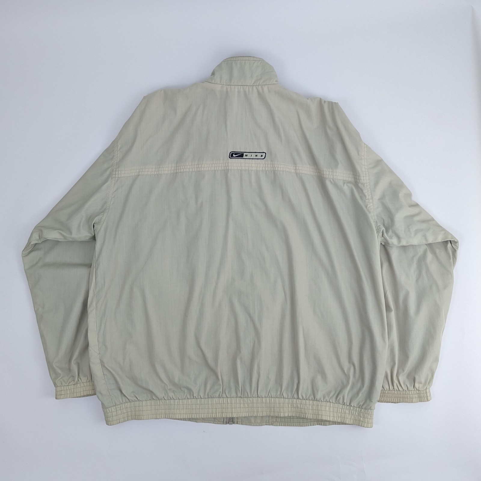 Vintage 90s Nike Windbreaker Jacket - Beige / Black - Size Large