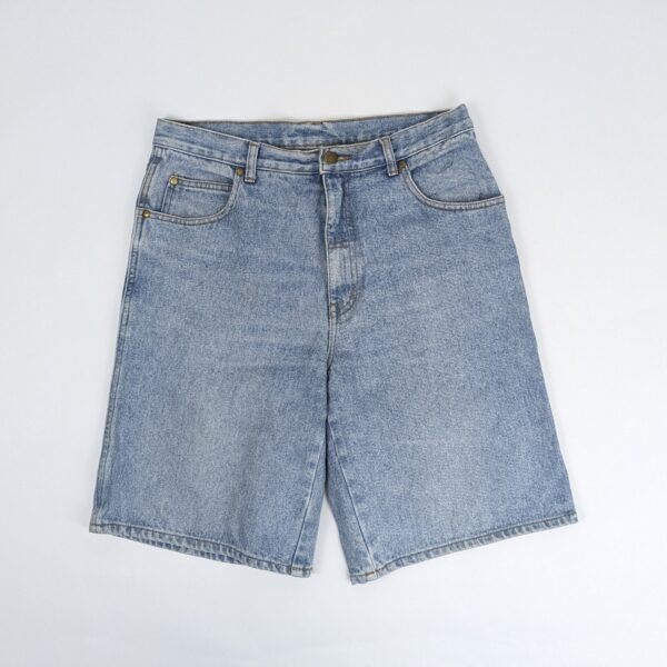 Vintage Light Wash Denim Shorts - Blue Relaxed Fit - Size W33