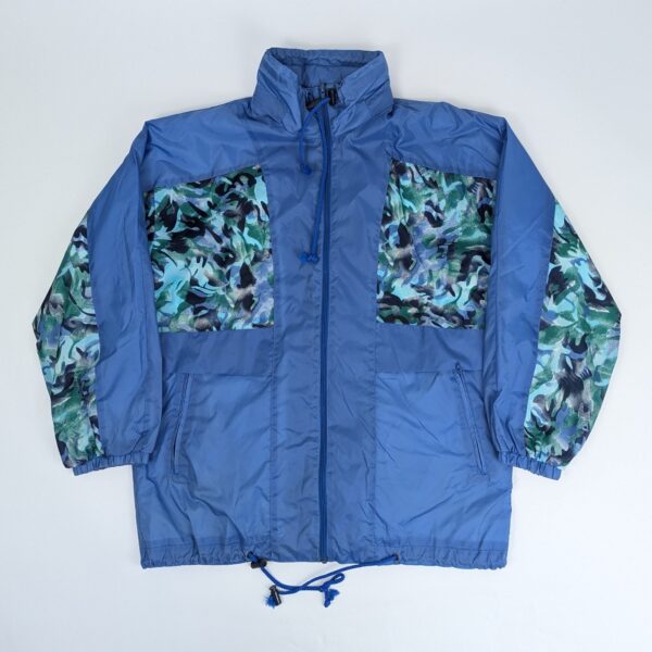 Vintage Marcel Clair Windbreaker Jacket - Blue Pattern Shell - Size S