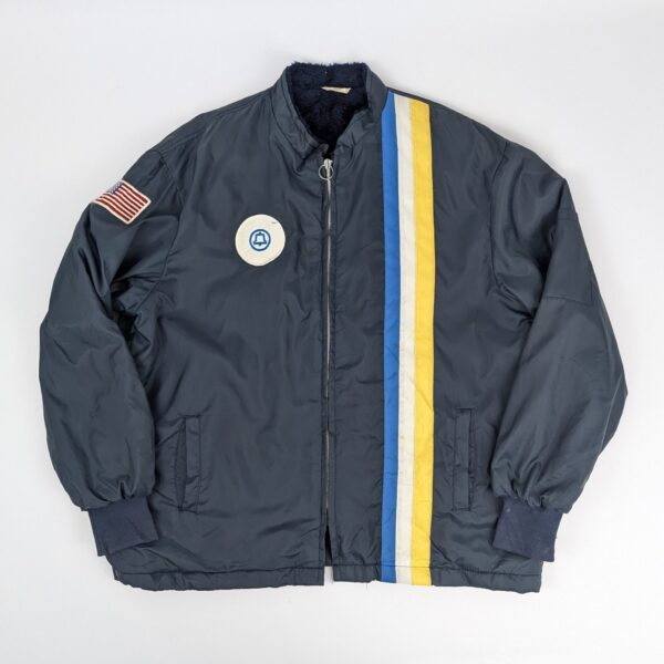 Vintage The Great Lakes Jacket Racing Style Jacket - Navy/blue/yellow - Size Xl