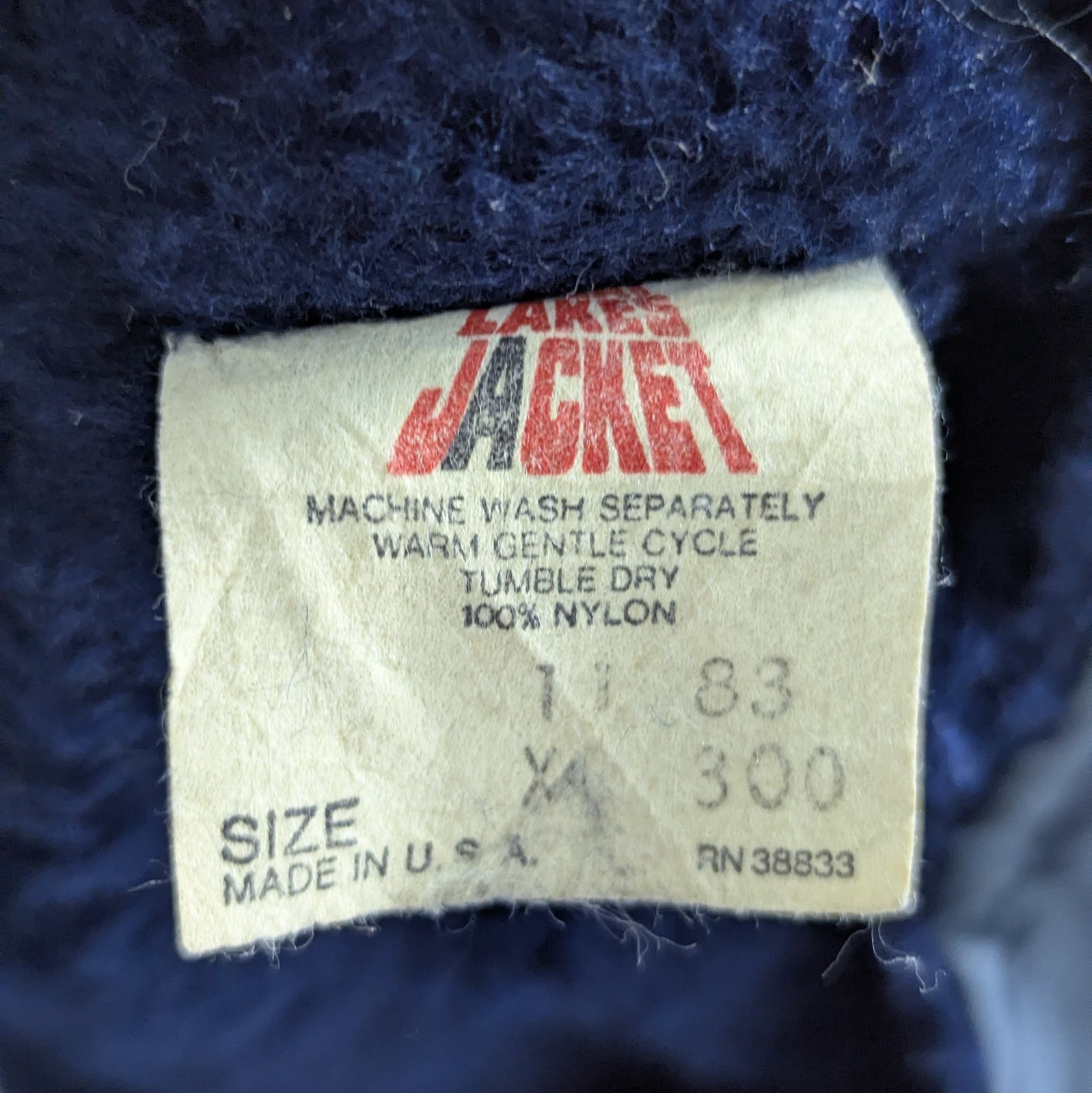 Vintage The Great Lakes Jacket Racing Style Jacket - Navy/blue/yellow - Size Xl