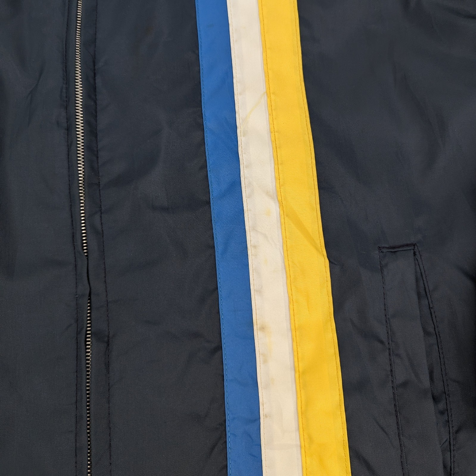 Vintage The Great Lakes Jacket Racing Style Jacket - Navy/blue/yellow - Size Xl