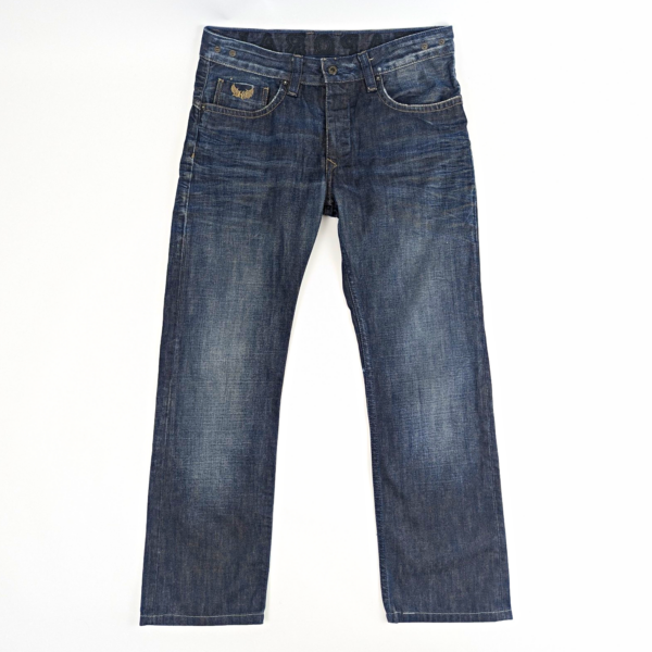 Y2k Kaporal Jeans - Dark Blue Wash Distressed Denim - Size W31 L28