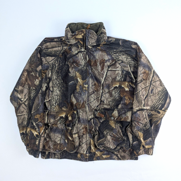 Y2k Woolrich Reversible Camo Jacket - Size Large - Hidden Hood Outdoor Hunting