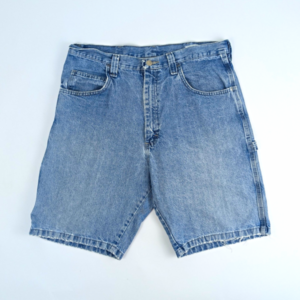 Y2k Wrangler Carpenter Denim Shorts - Blue Wash Utility Workwear - W34 10"